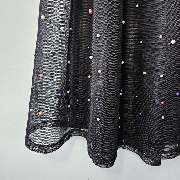 Double Heart Sheer Multicolor Pearl Skirt Size 1X Tulle A Line Swing Flare - Picture 4 of 6